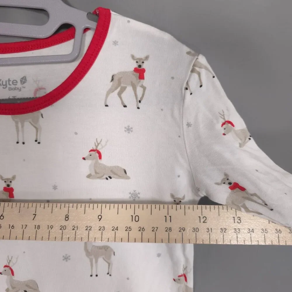 KYTE‎ BABY Pajama Set 6T Unisex Reindeer Print Kids Soft Sleepwear Bamboo Blend